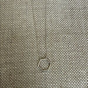 Delicate Silver Hexagon Pendant Necklace for Women